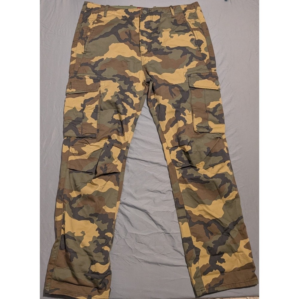 Matchstick Cargo Pants Mens 38 Camo Cotton MultiPocket Utility Casual Straight
